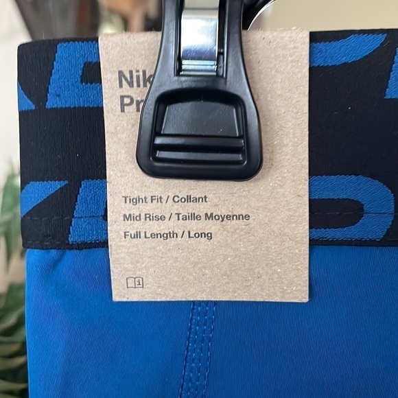 Brand New Nike Pro Dri-Fit Blue Training Leggings Tight Fit Mid Rise Full Length - Picture 12 of 16